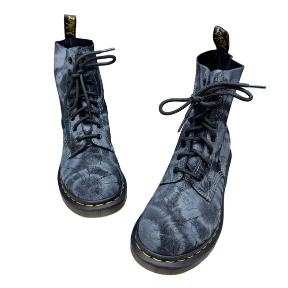Dr. Martens 1460 Pascal Tie Dye Suede Boots Women's Black/Charcoal, Size 8 NWOB - Picture 3 of 10